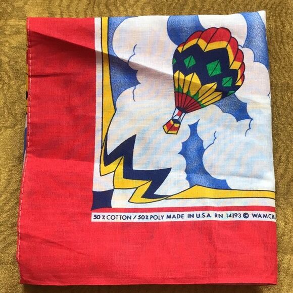 VTG WAMCRAFT MADE IN USA RN 14193 BANDANNA SCARF SIZE 22X22 - Picture 3 of 5